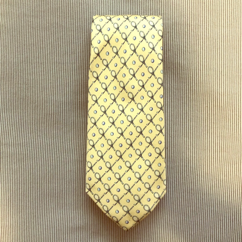 Vineyard Vines Yellow Golf/Tennis Silk Tie
